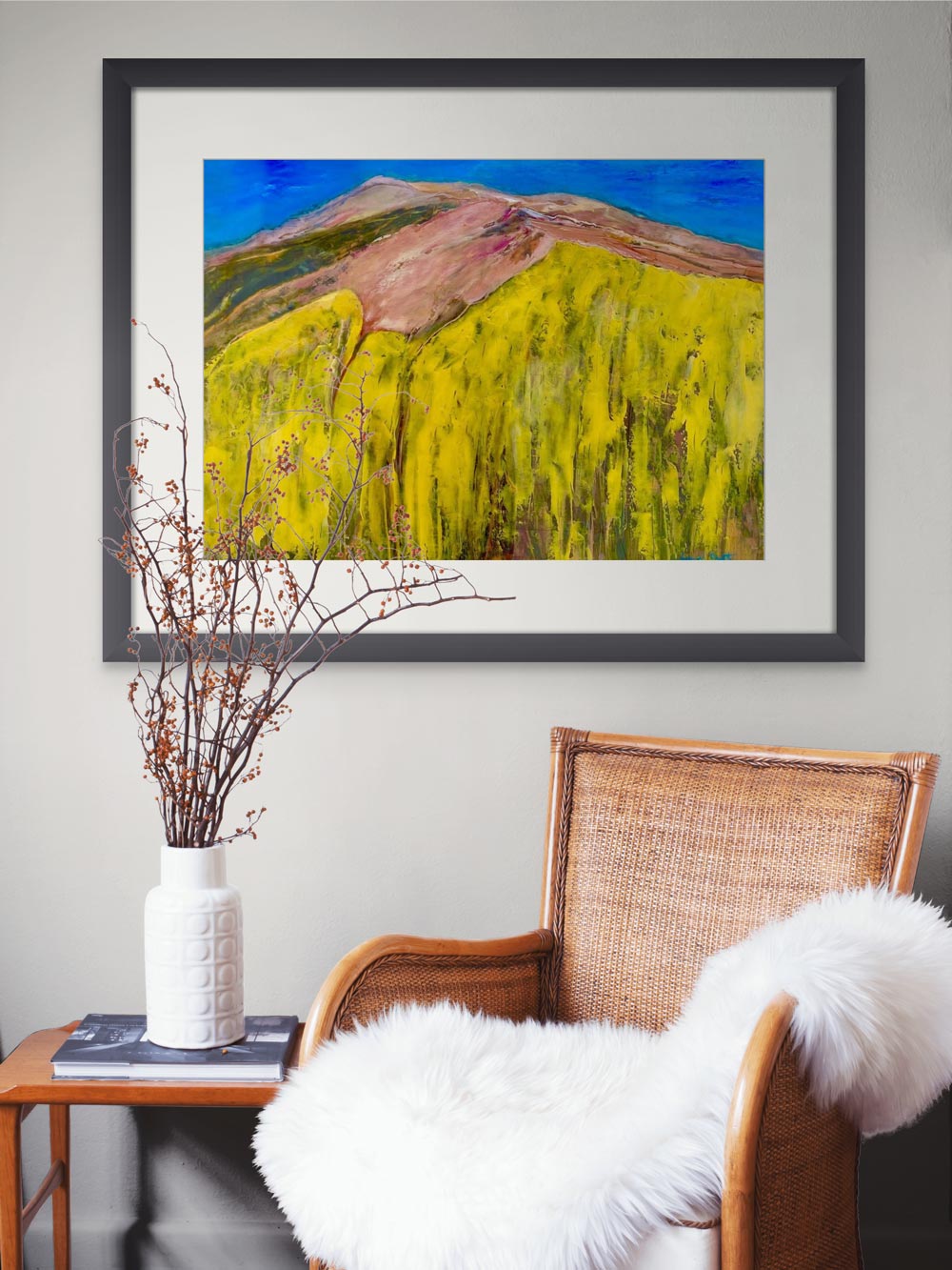 Up the Dublin mountains on a sunny day in June - Size: 50 x 70 cm, Medium: Oil on Paper, Framed