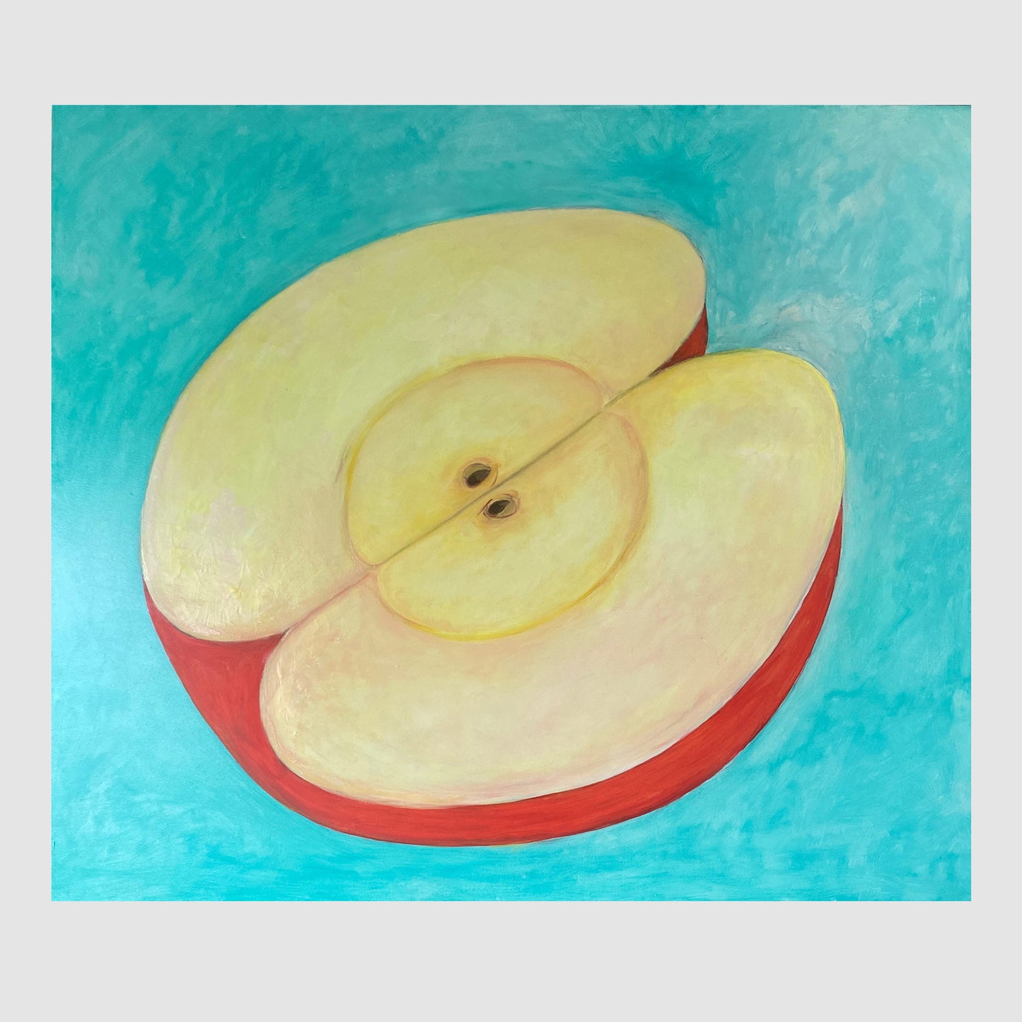 Apple - Size: 80 x 80 cm, Medium: Oil on Board, Unframed