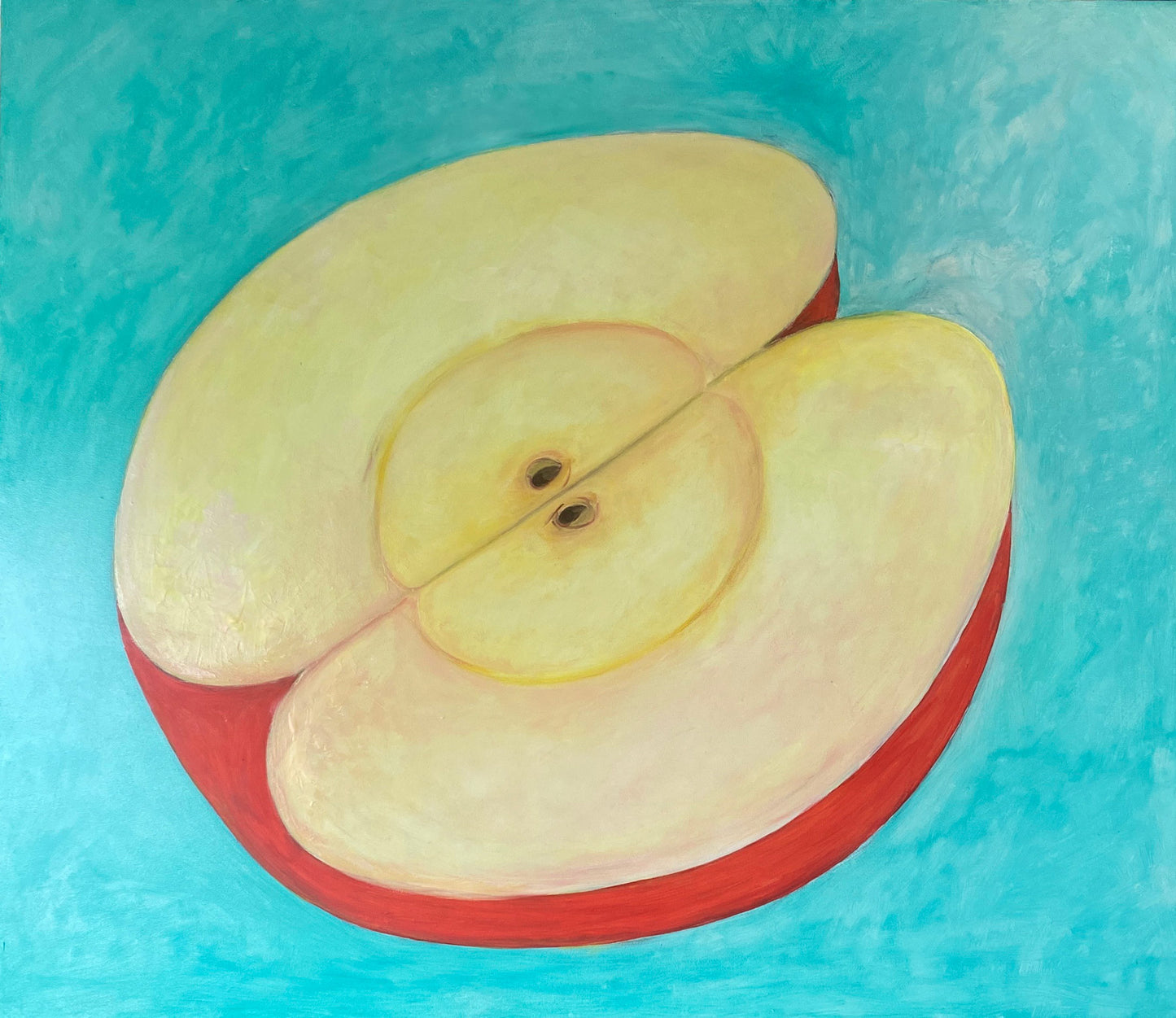 Apple - Size: 80 x 80 cm, Medium: Oil on Board, Unframed